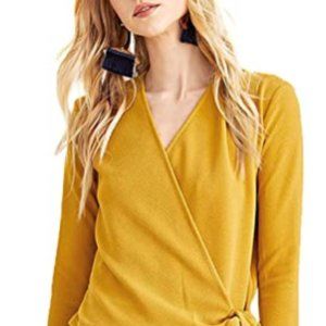 Women's casual long sleeve V-neck shirt